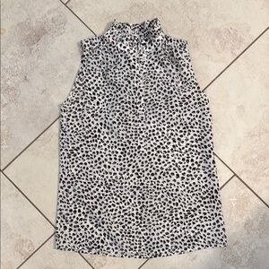 J. Crew Black and White Animal Print Top